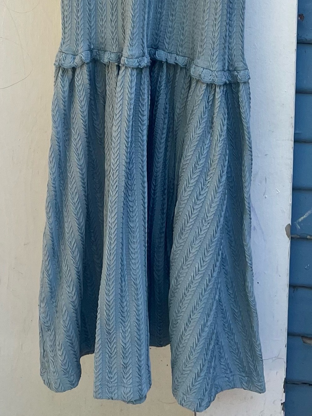 Commense Powder Blue Cable Knit Ruffle Dress - Picture 9 of 9